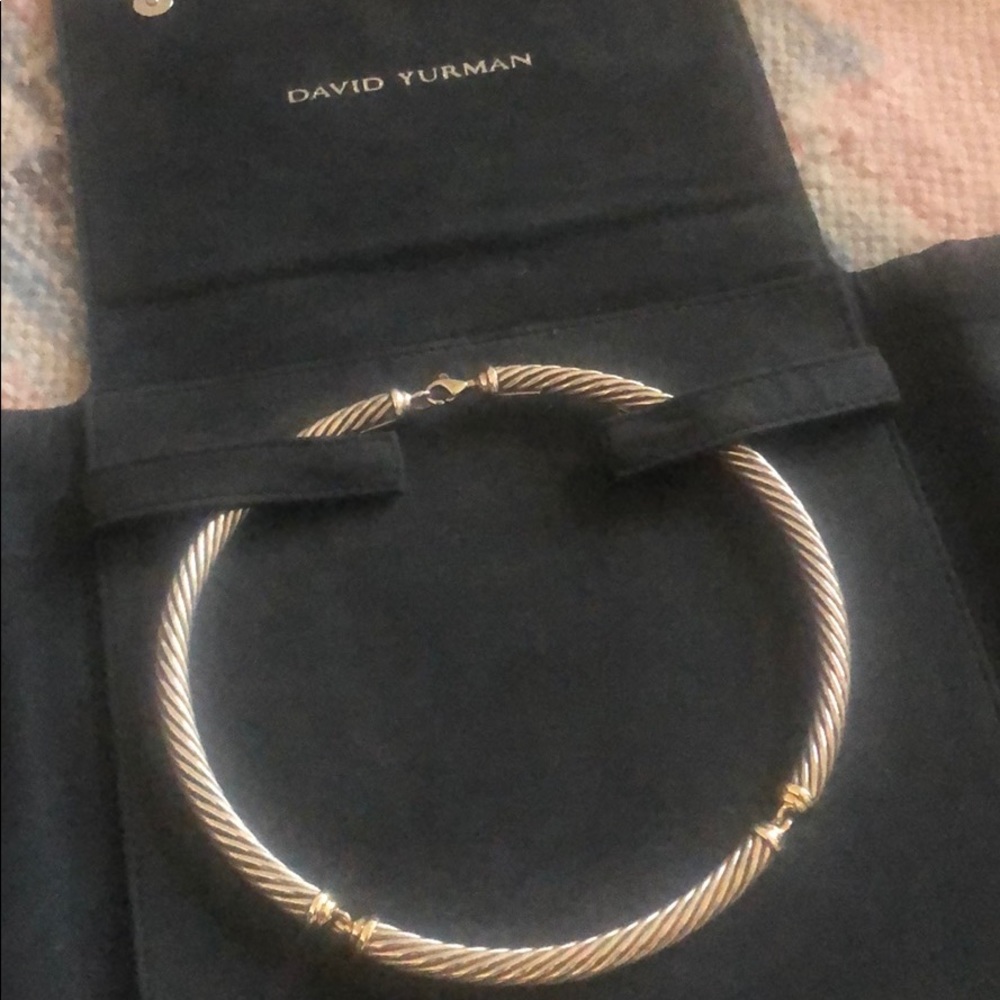 NEW IN BOX David Yurman cable choker w 14k gold